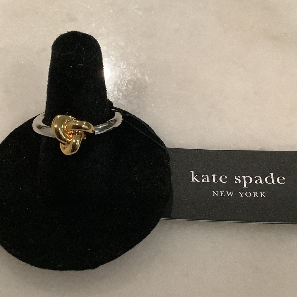 kate spade Two-Tone Knot Ring in Gold and Silver, Brand New